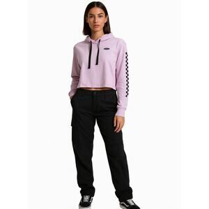 Vans Pink Cropped Hoodie w/ Checker Sleeve – Women’s XS